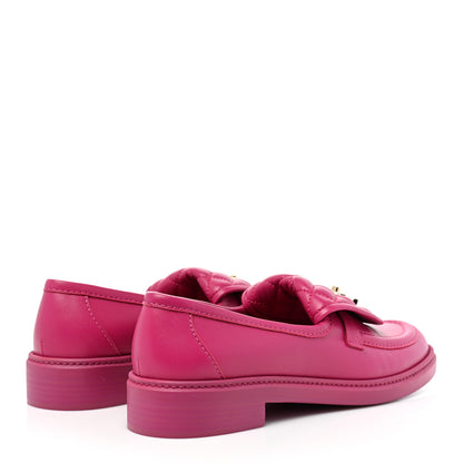 Chanel Lambskin Quilted CC Turnlock Loafers 41 Fuchsia 4 of 8