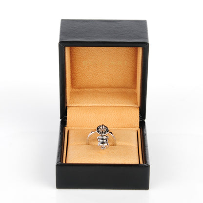 Bulgari 18K White Gold Diamond B.Zero1 Charm Ring 54 6.75 3 of 7