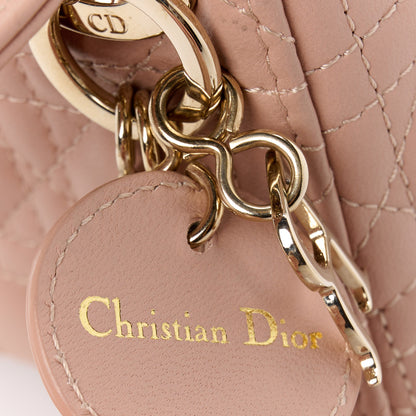 Christian Dior Lambskin Cannage Micro Lady Dior Rose Des Vents 8 of 11