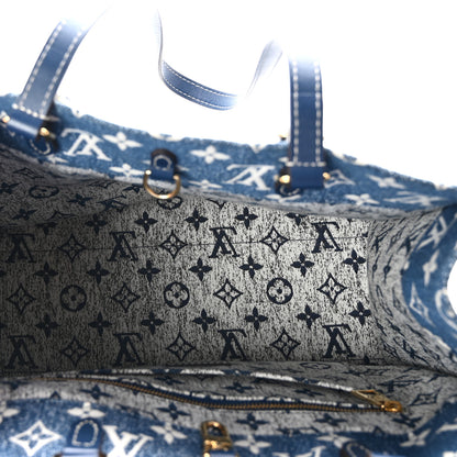 Louis Vuitton Monogram Jacquard Denim Onthego MM Bleu 5 of 9