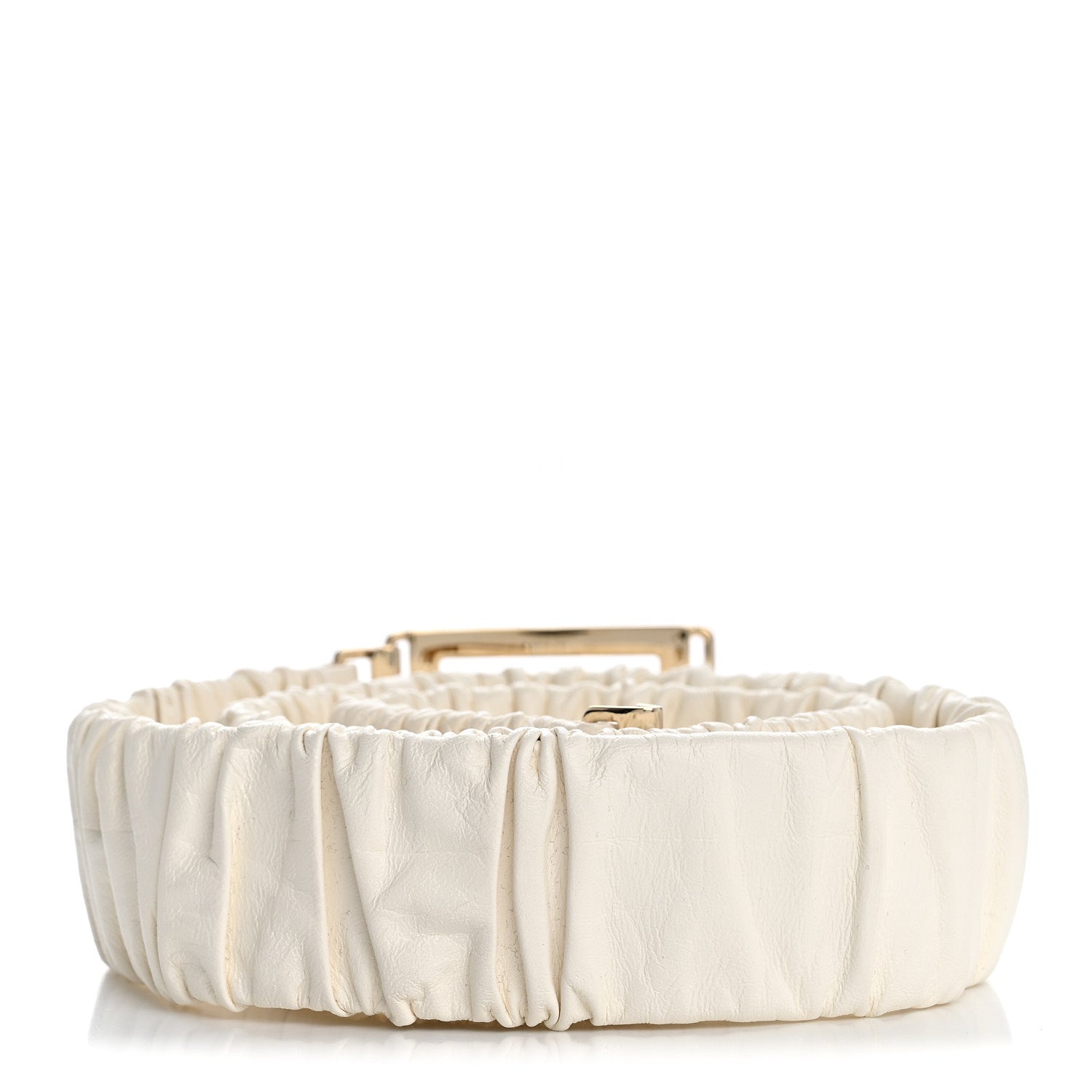 Chanel Lambskin Ruched CC Belt 85 34 White 1886401 – FASHIONPHILE