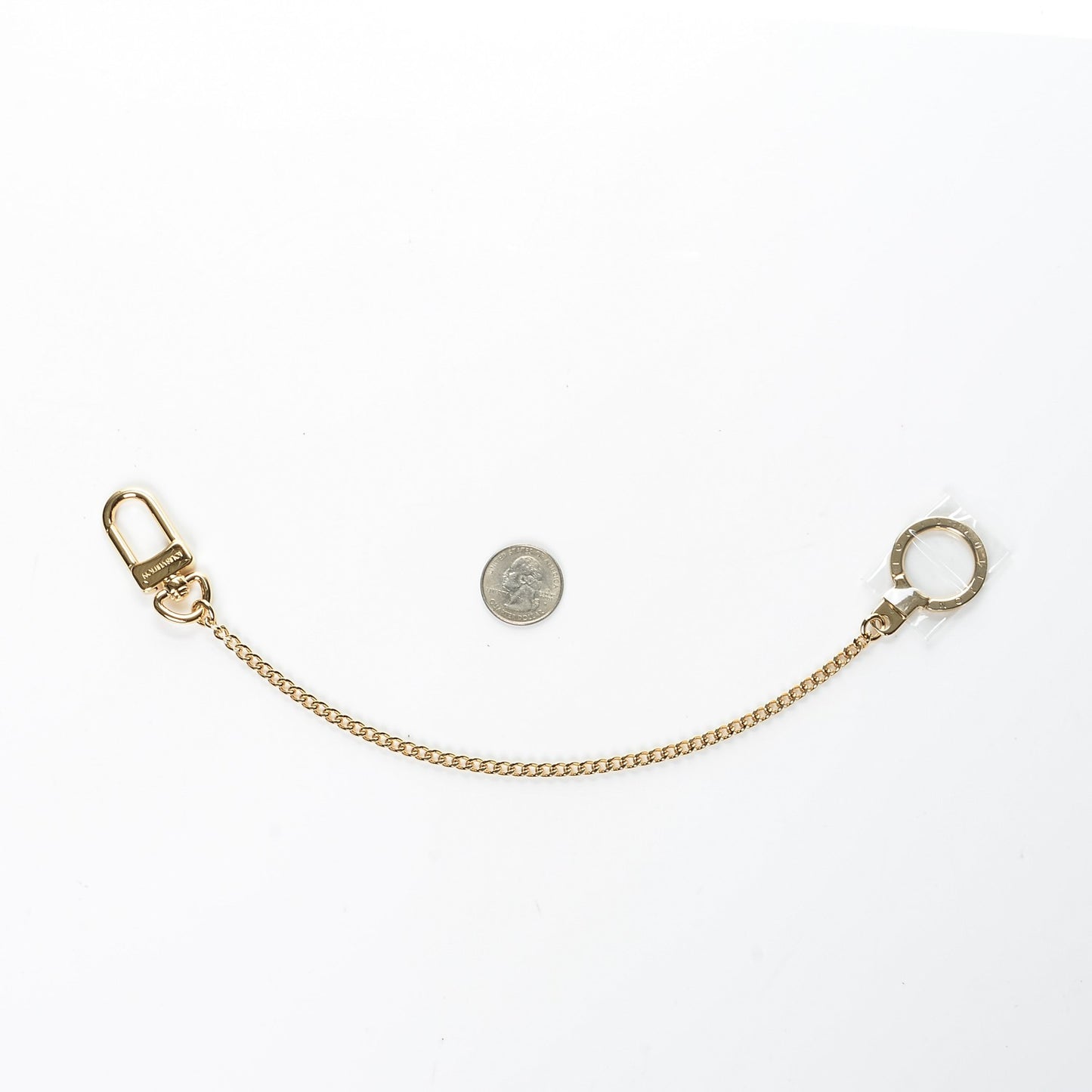 Metal Pochette Extender Key Ring Chain Gold