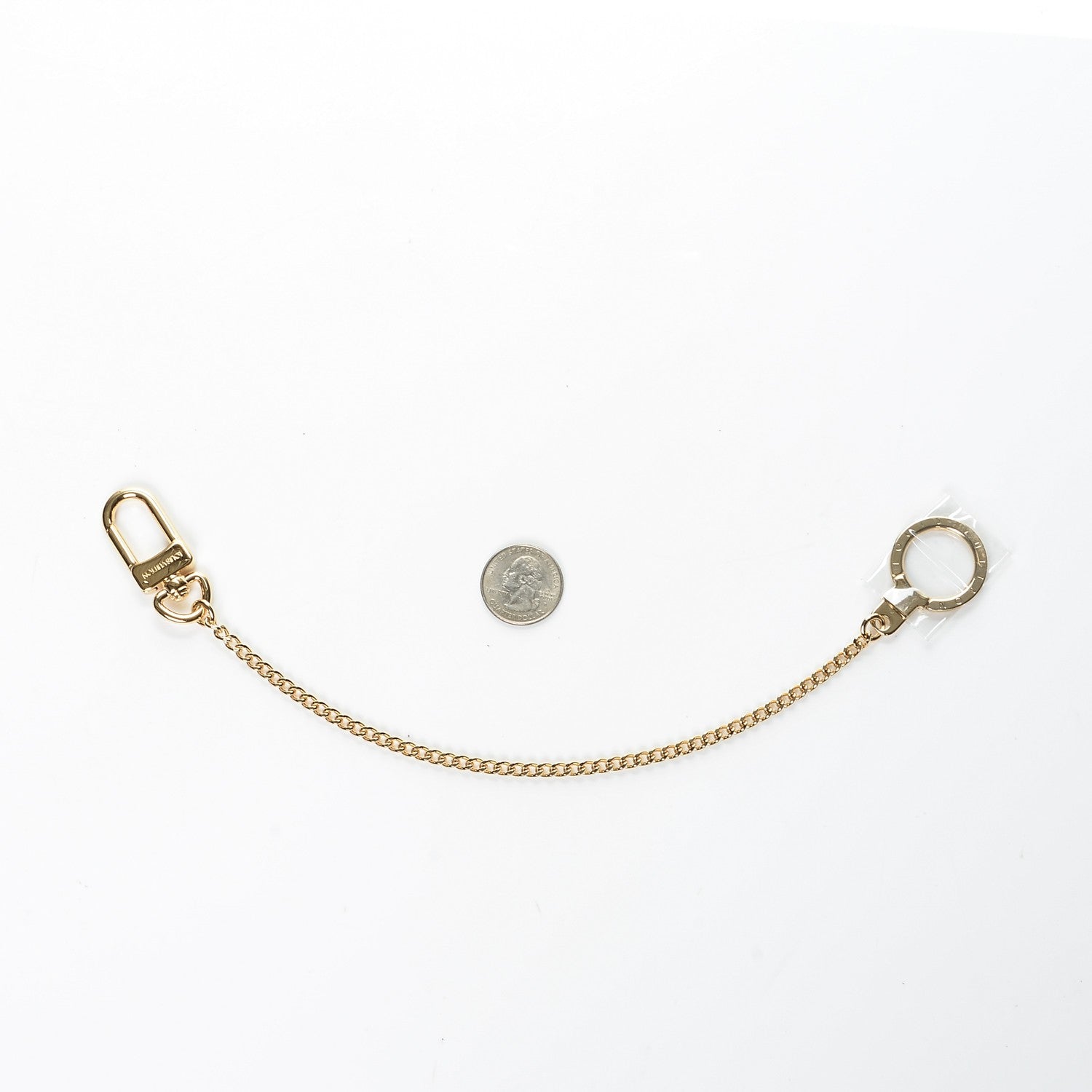 Louis Vuitton Metal Pochette Extender Key Ring Chain Gold 2 of 4