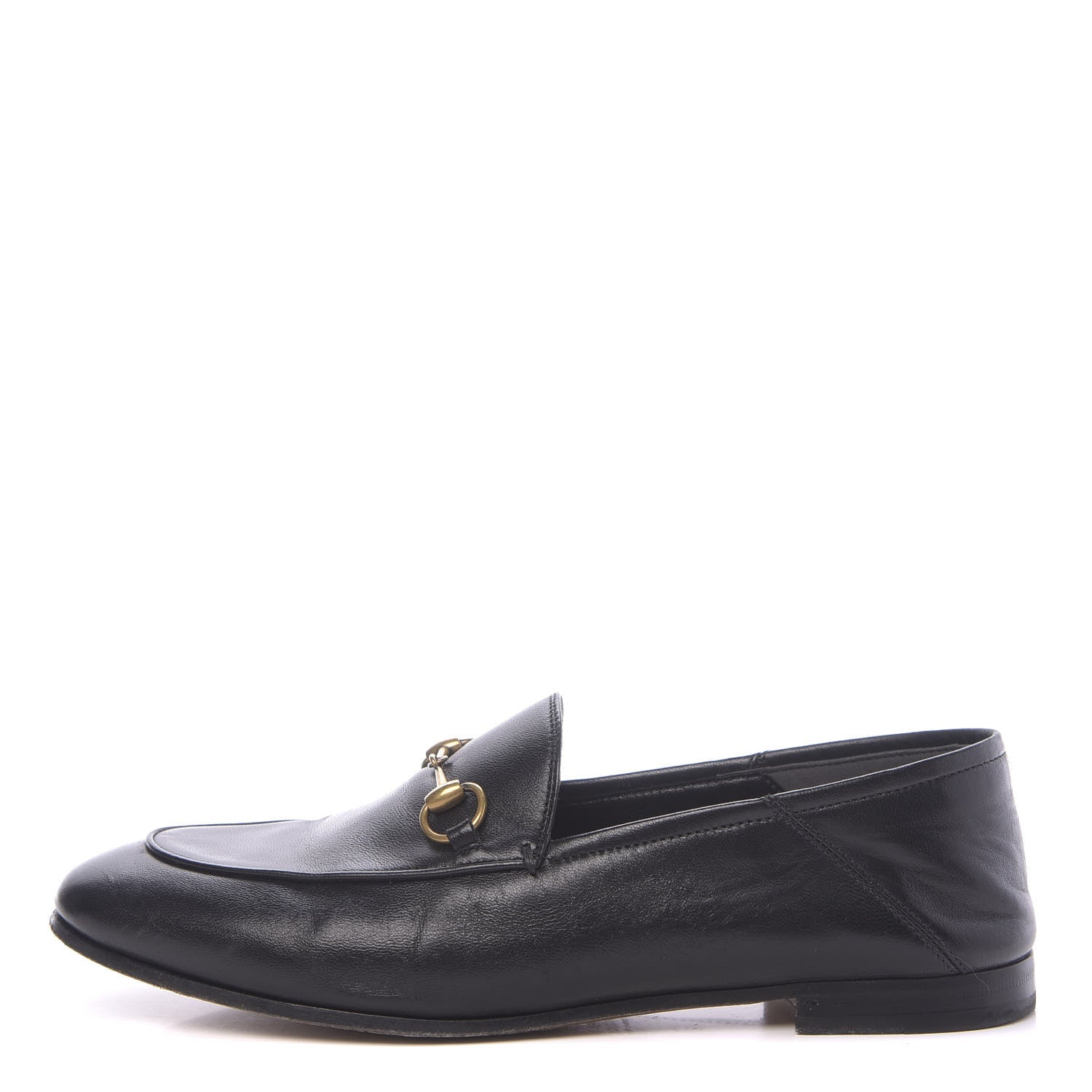 Gucci Lambskin Womens Brixton Horsebit Loafers 39 Black 1 of 11