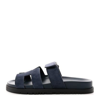 Hermes Suede Goatskin Womens Chypre Sandals 36 Bleu Celeste 1 of 11