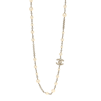 Chanel Pearl CC Necklace Light Gold 1 of 5