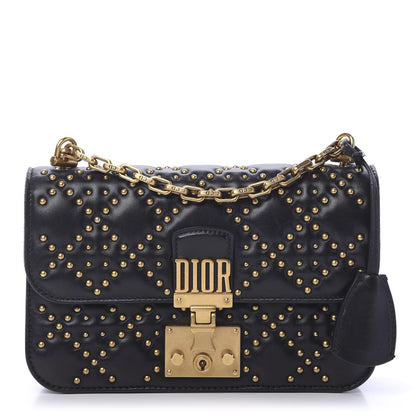 Christian Dior Lambskin Cannage Studded Small Dioraddict Flap Bag Black 1 of 13