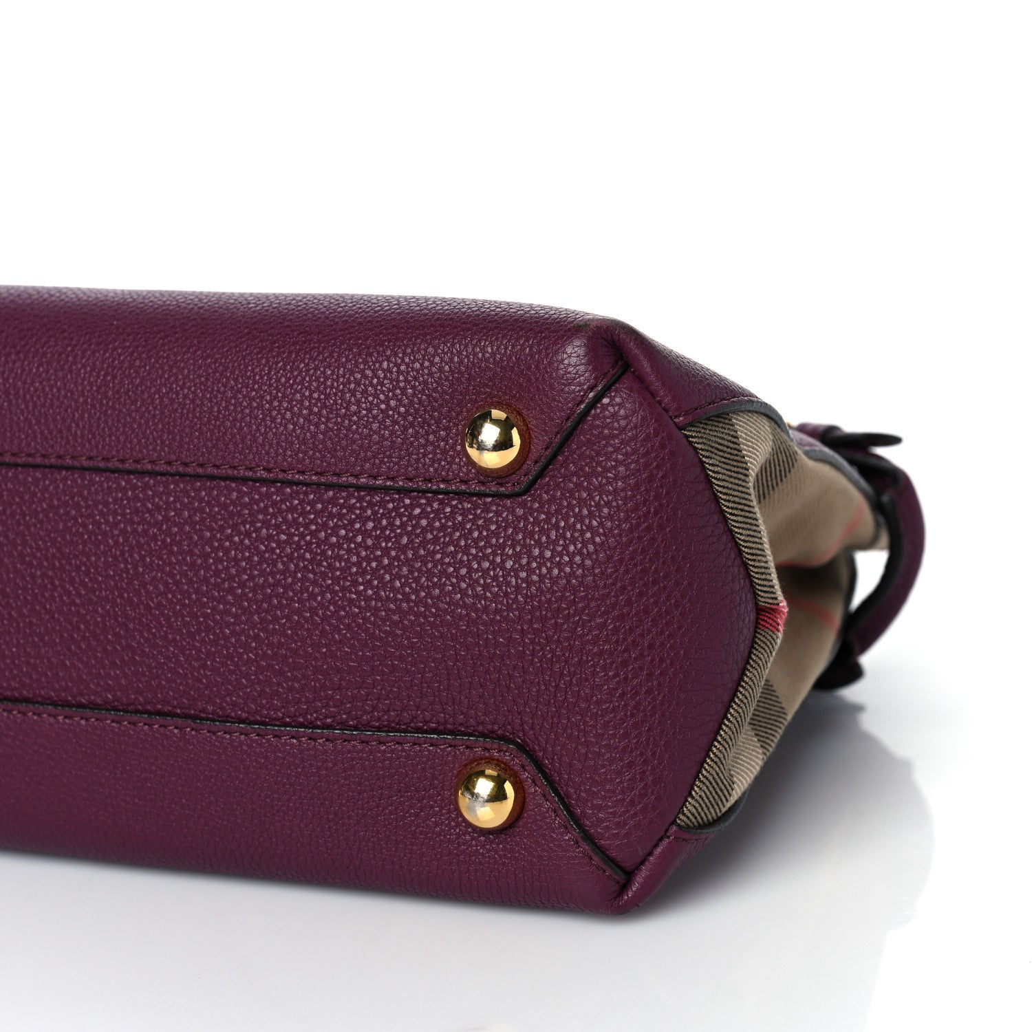 Burberry Grainy Calfskin House Check Small Banner Tote Mahogany Red 15 of 22