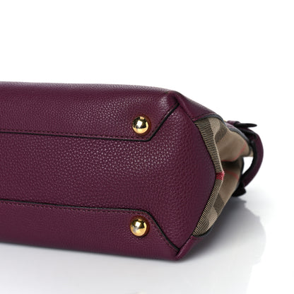 Burberry Grainy Calfskin House Check Small Banner Tote Mahogany Red 15 of 22