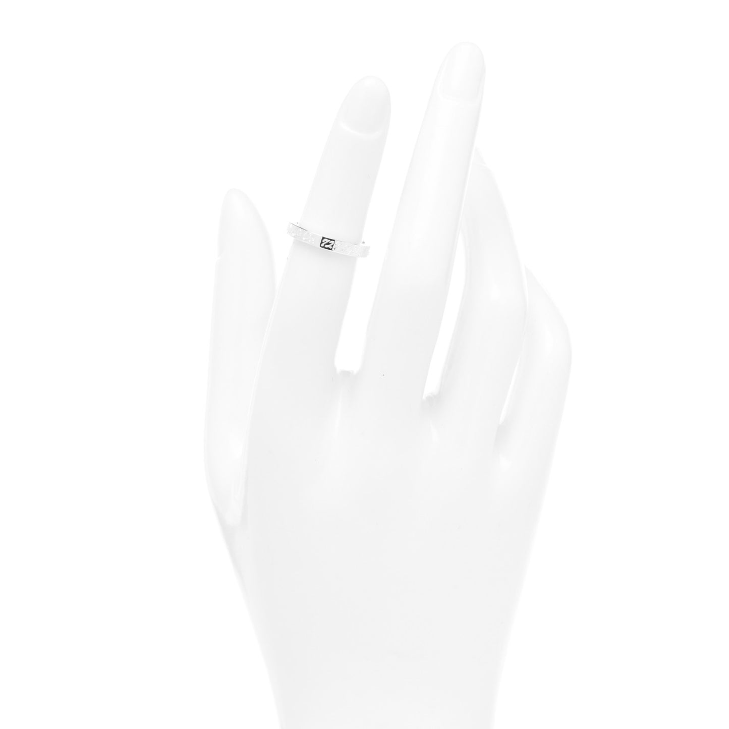 Sterling Silver Narrow Notes Ring 47 4