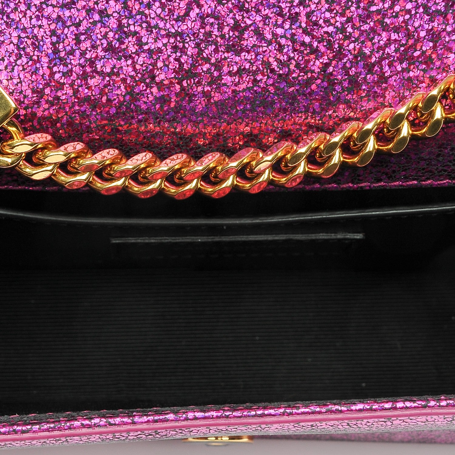 Saint Laurent Metallic Calfskin Small Classic Monogram Kate Satchel Fuchsia 5 of 6