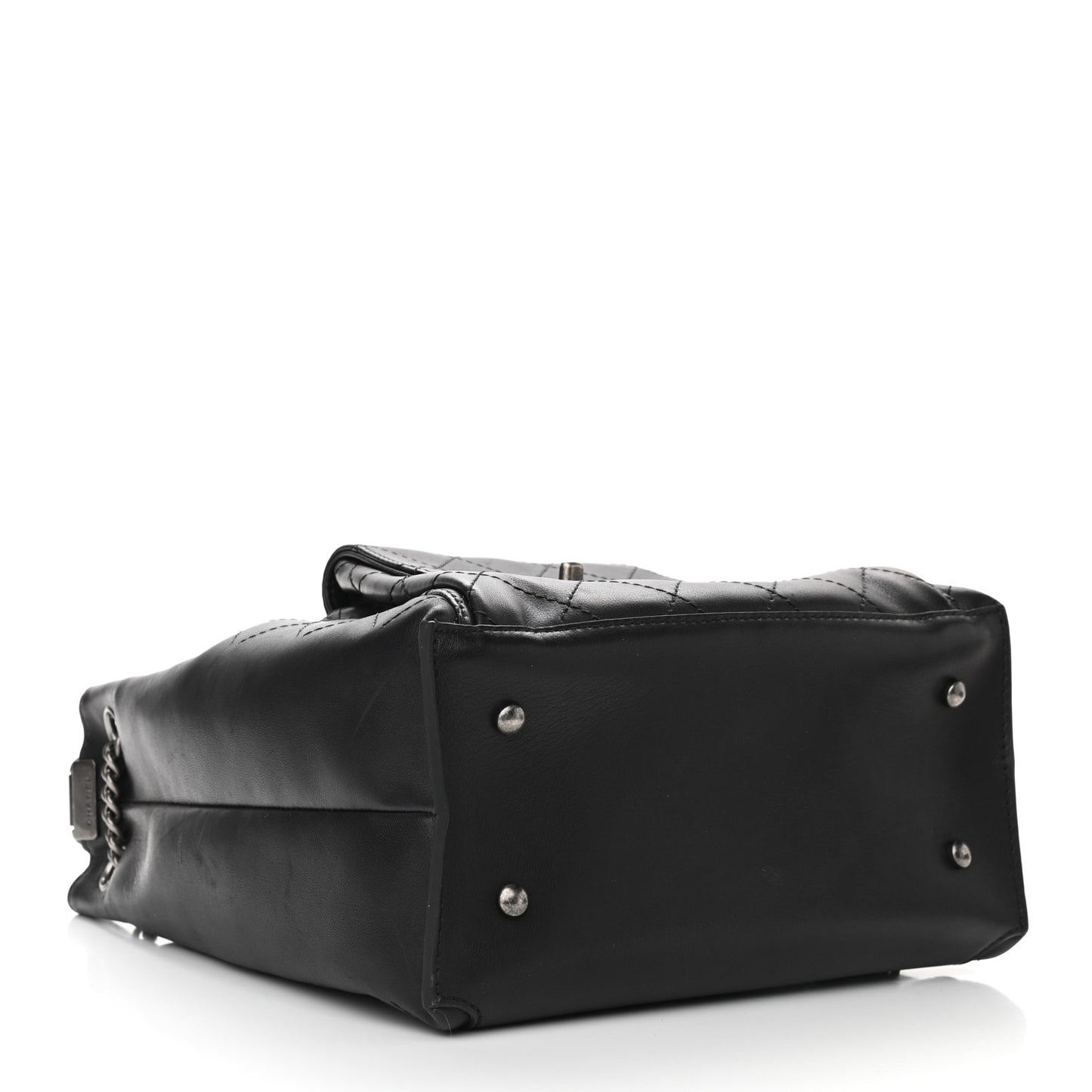Calfskin Stitched Medium Urban Luxury Drawstring Backpack Black
