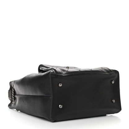 Chanel Calfskin Stitched Medium Urban Luxury Drawstring Backpack Black 4 of 9