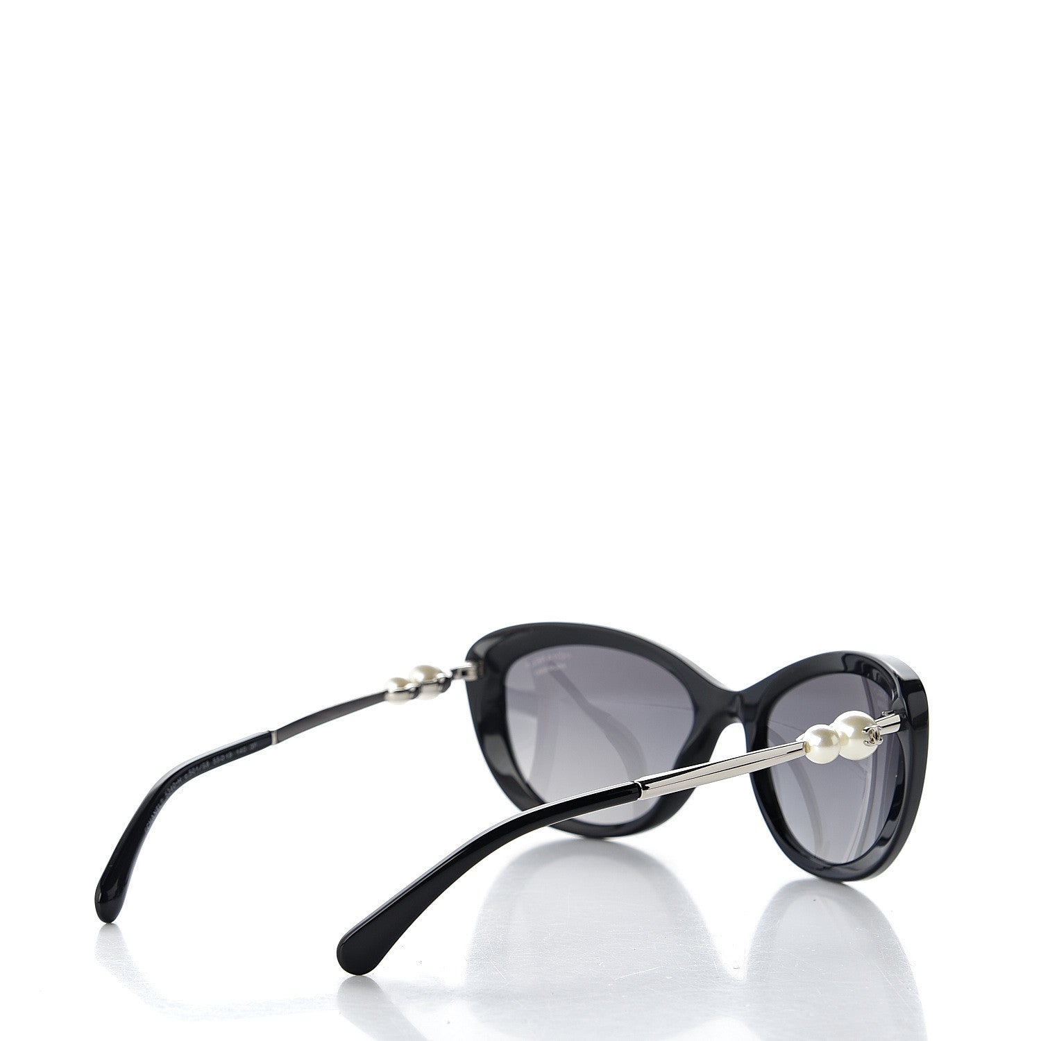 Chanel Acetate Pearl Cat Eye Sunglasses 5340-H Black 4 of 8