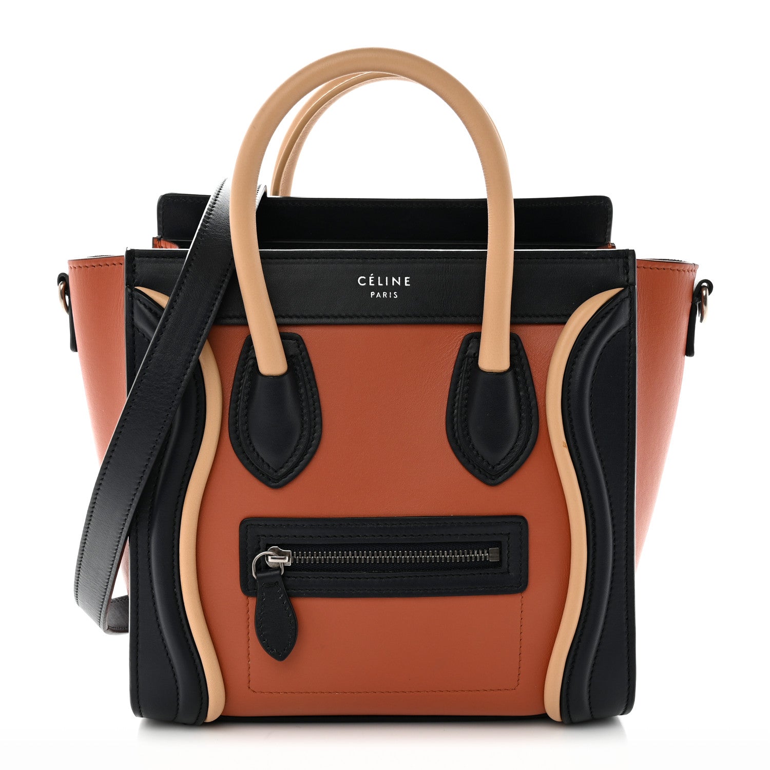 Celine Smooth Calfskin Nano Tri-Color Luggage Brick 1 of 14