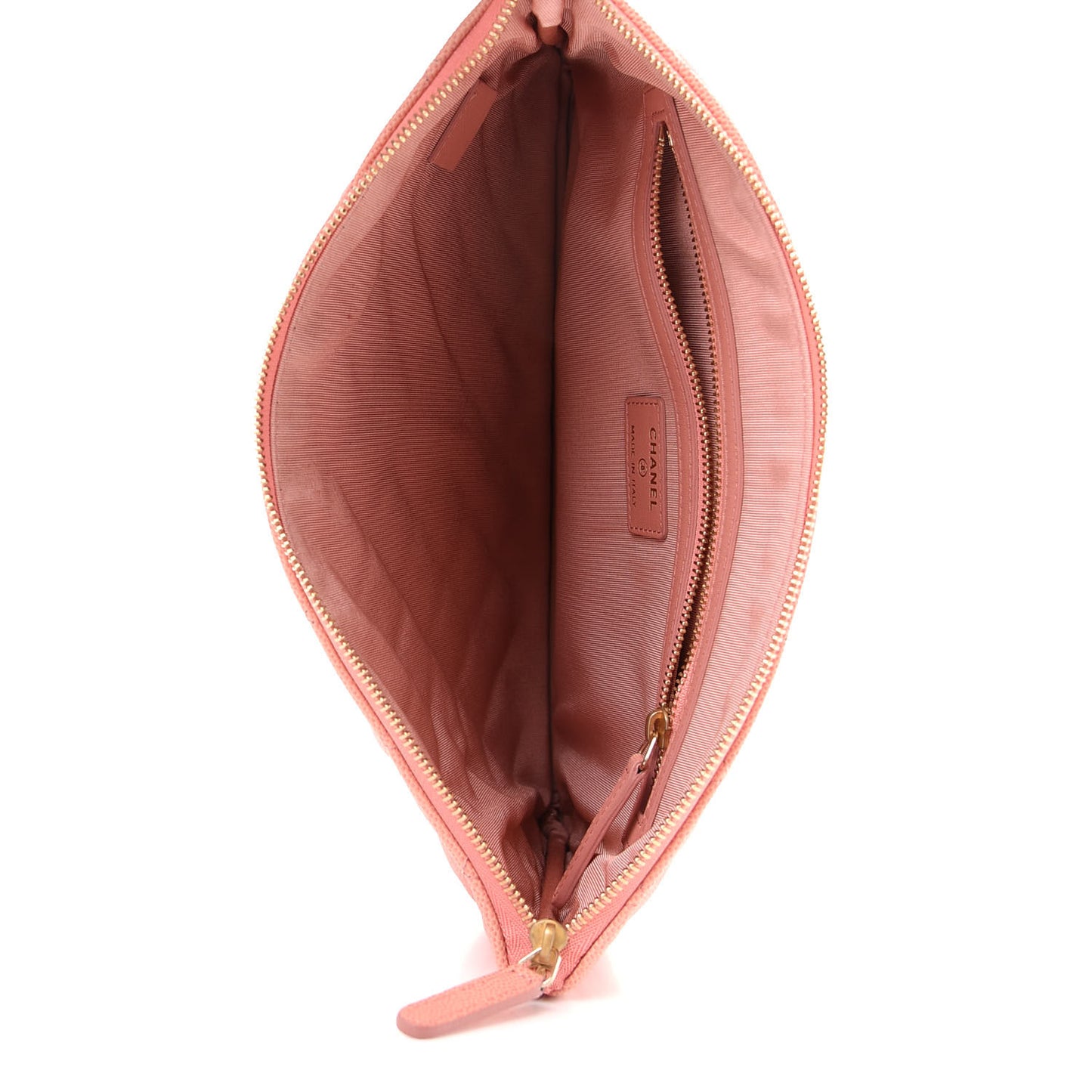 Caviar Quilted Ombre Medium Cosmetic Case Coral