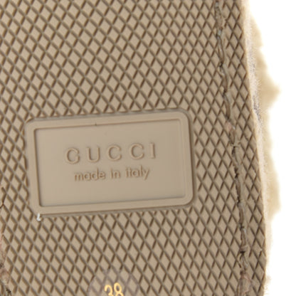 Gucci Covered Wool GG Monogram Womens Fria Horsebit Ankle Boots 38 Beige Ebony Butterscotch 7 of 9