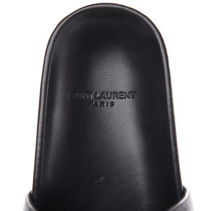 Saint Laurent Lambskin Joan Slide Sandals 37 Black 6 of 8