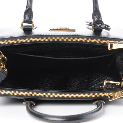 Prada Saffiano Mini Galleria Double Zip Tote Black 7 of 11