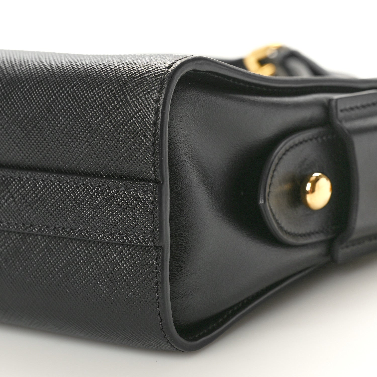 Prada Saffiano City Calfskin Esplanade Crossbody Bag Black 9 of 9