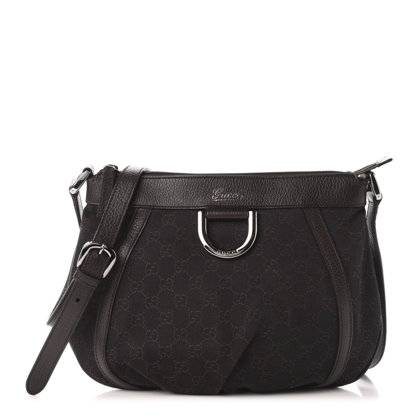 Nylon Monogram Small D Silver Ring Messenger Brown