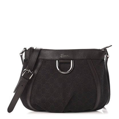 Gucci Nylon Monogram Small D Silver Ring Messenger Brown 1 of 11