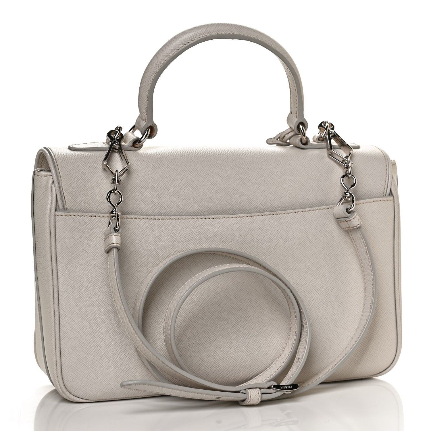 Prada Saffiano Lux Sound Top Handle Pomice 2 of 9
