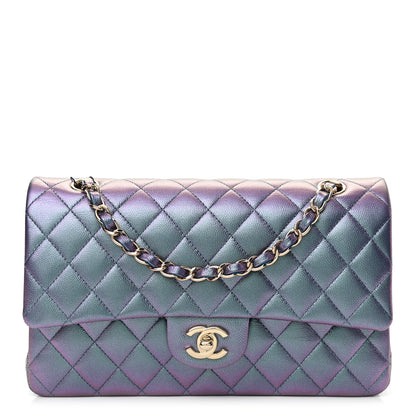 Chanel Iridescent Caviar Quilted Medium Double Flap Dark Blue 1 of 11