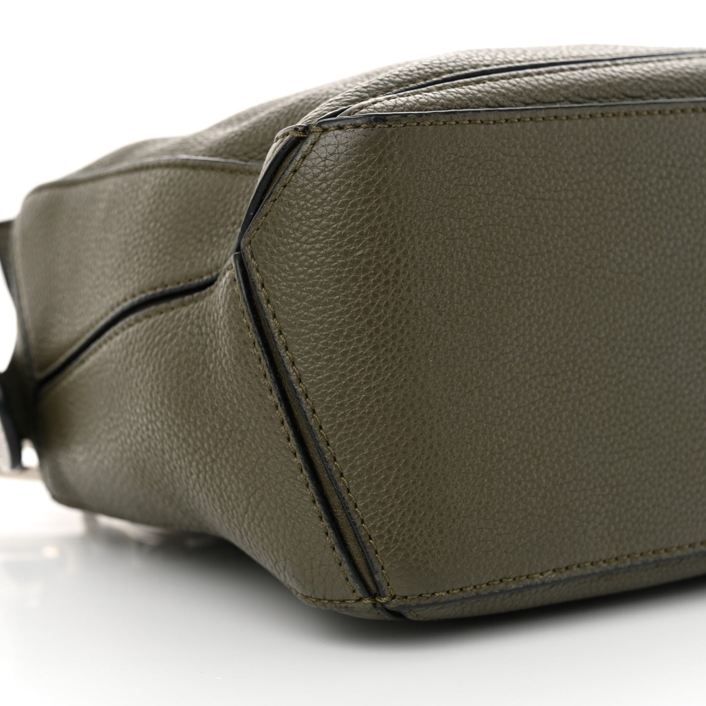Calfskin Small Puzzle Bag Khaki Green