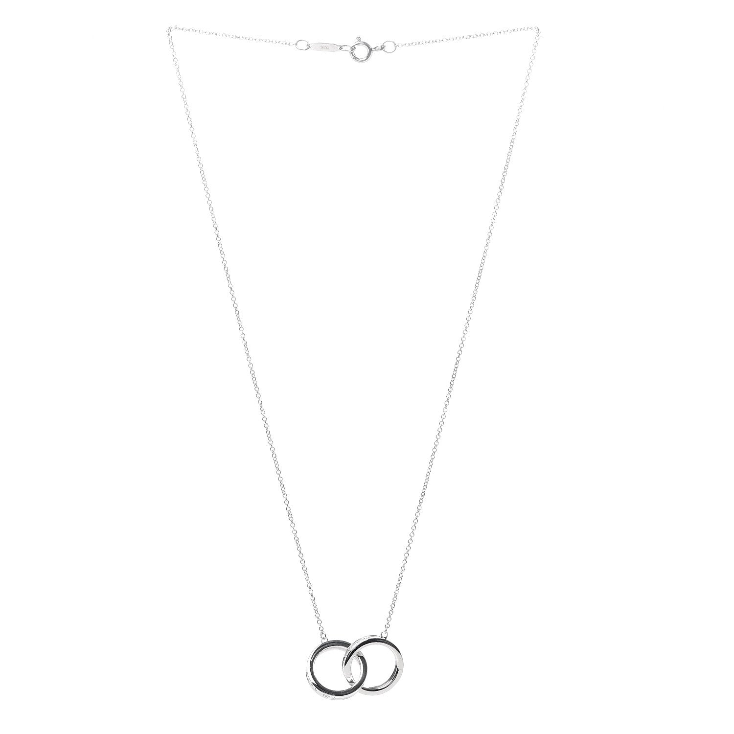 Tiffany Sterling Silver 1837 Interlocking Circles Pendant Necklace 3 of 6