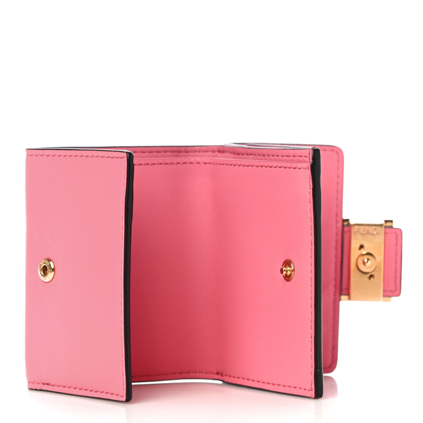 Nappa FF Diagonal Embossed Micro Tri-Fold Wallet Pink