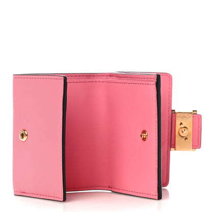 Fendi Nappa FF Diagonal Embossed Micro Tri-Fold Wallet Pink 6 of 12