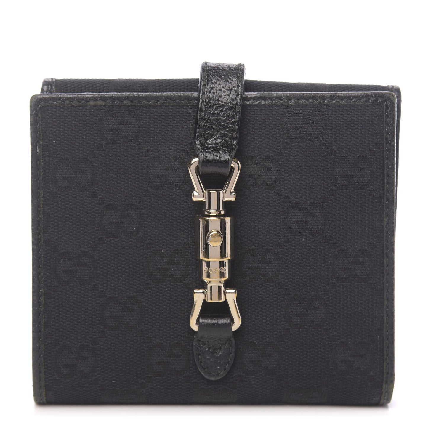 Monogram Piston Lock Compact Wallet Black