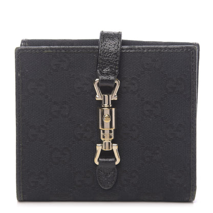 Gucci Monogram Piston Lock Compact Wallet Black 1 of 8