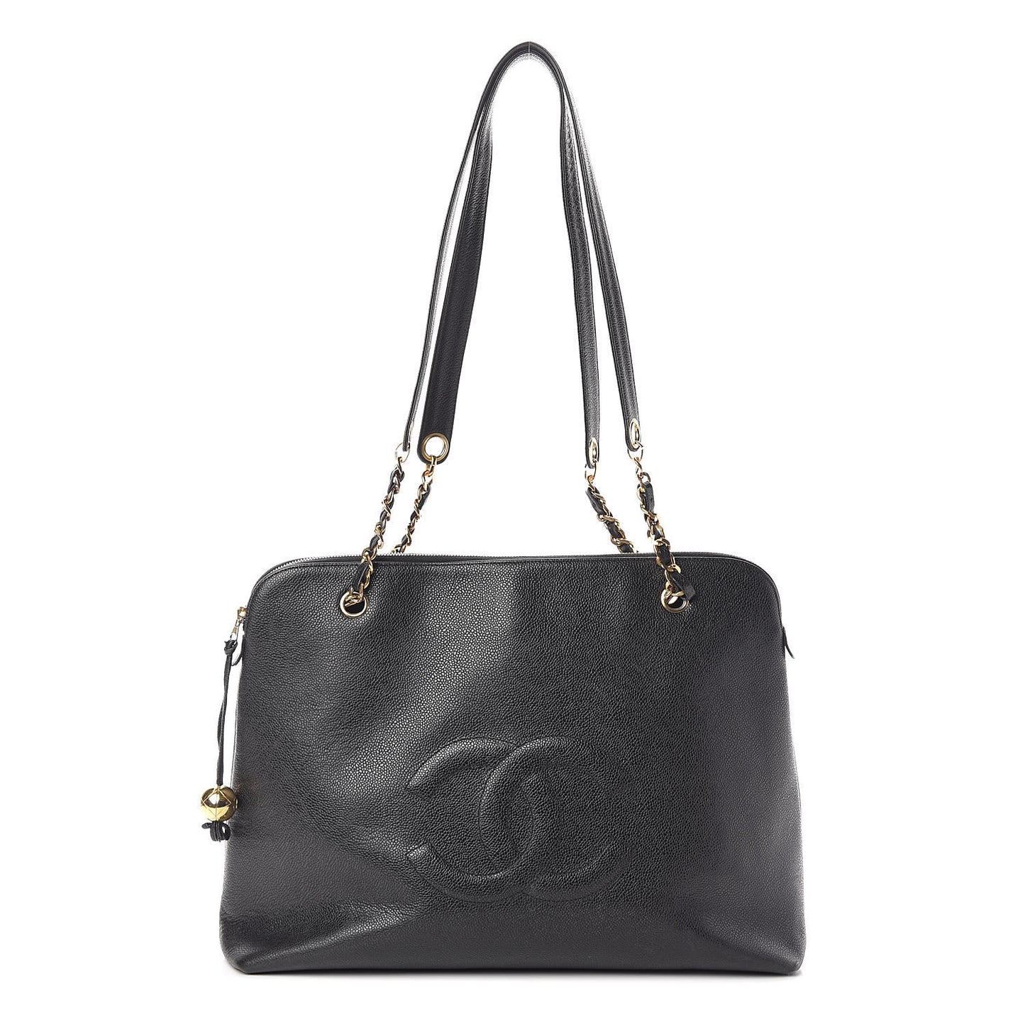 Caviar Large CC Shoulder Bag Black