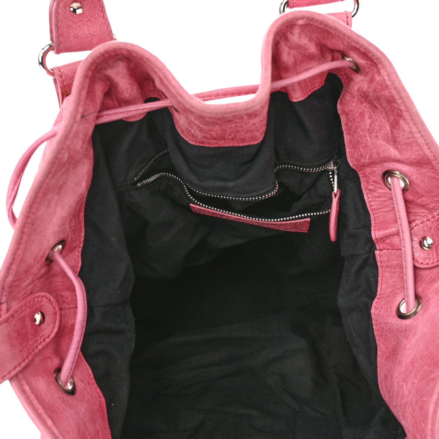 Agneau Giant 21 Silver Hardware Pompon Framboise