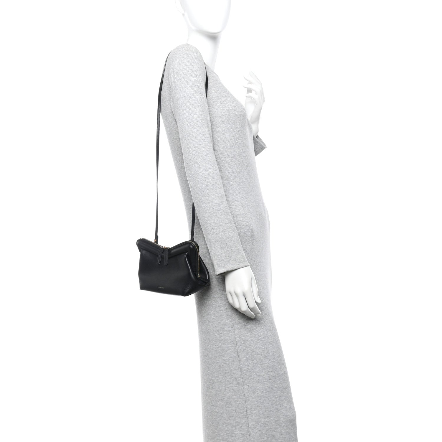 Mansur Gavriel Smooth Calfskin Mini M Frame Crossbody Bag Black Flamma 2 of 15