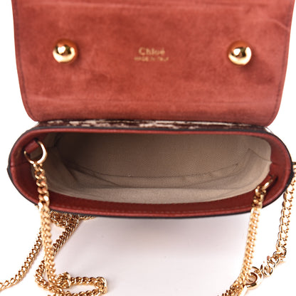 Chloe Calfskin Lizard Embossed Small Aby Lock Sepia Brown 5 of 9