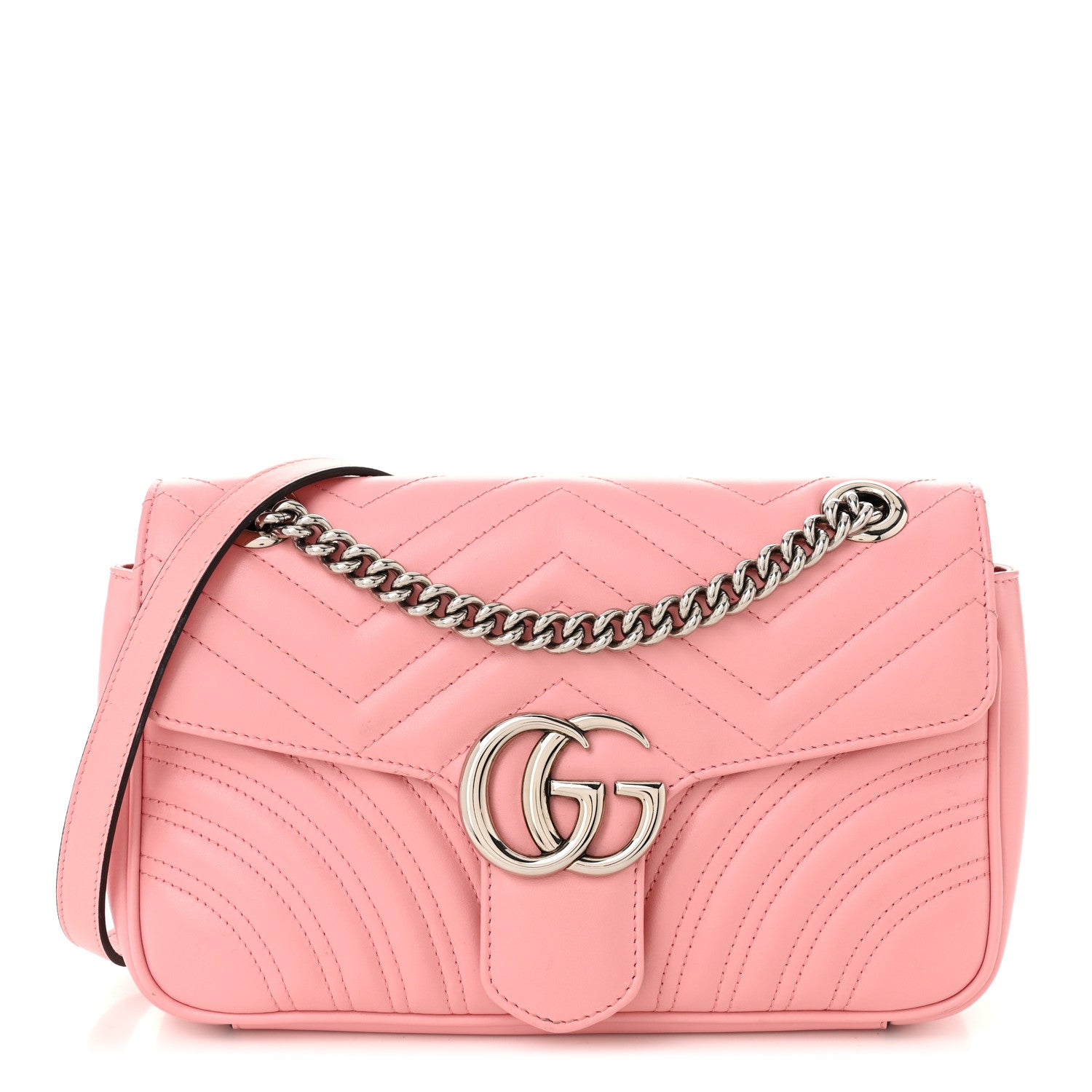 Gucci Calfskin Matelasse Medium GG Marmont Shoulder Bag Wild Rose 1 of 10