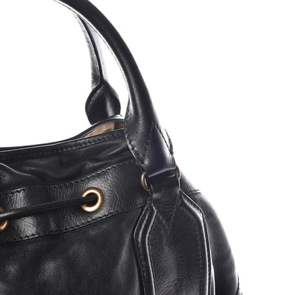 Burberry Grainy Calfskin Tassel Drawstring Shoulder Bag Black 16 of 19