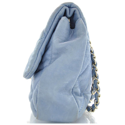 Chanel Distressed Lambskin Flap Blue 4 of 12