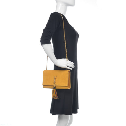 Saint Laurent Suede Medium Classic Monogram Kate Tassel Satchel Saffron Yellow 2 of 16