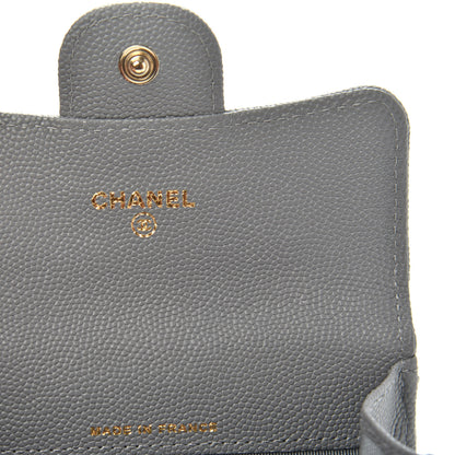 Chanel Caviar Quilted Flap Card Holder Wallet Dark Grey 10 of 18