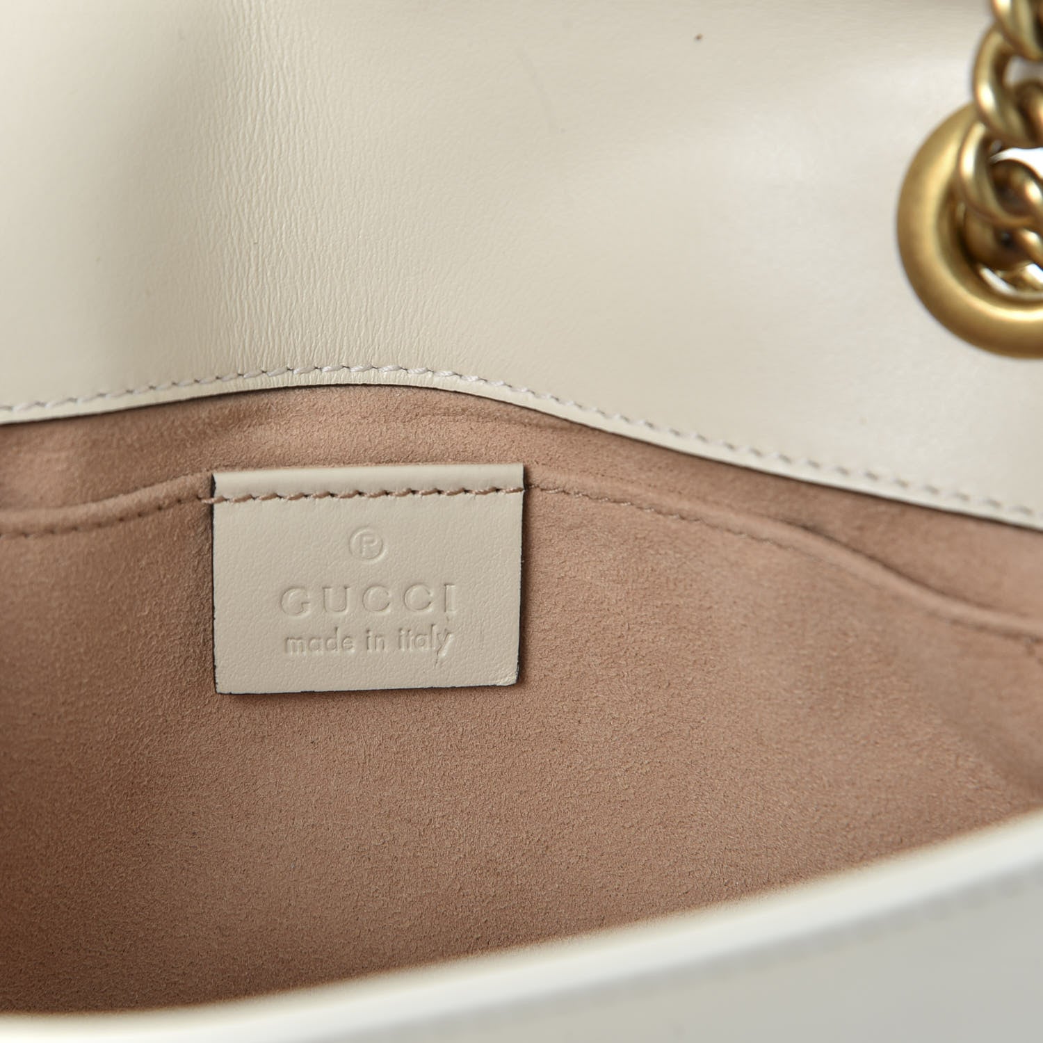Gucci Calfskin Matelasse Mini GG Marmont Shoulder Bag White 7 of 9