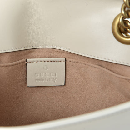 Gucci Calfskin Matelasse Mini GG Marmont Shoulder Bag White 7 of 9