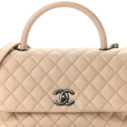 Chanel Caviar Quilted Small Coco Handle Flap Light Beige 8 of 11
