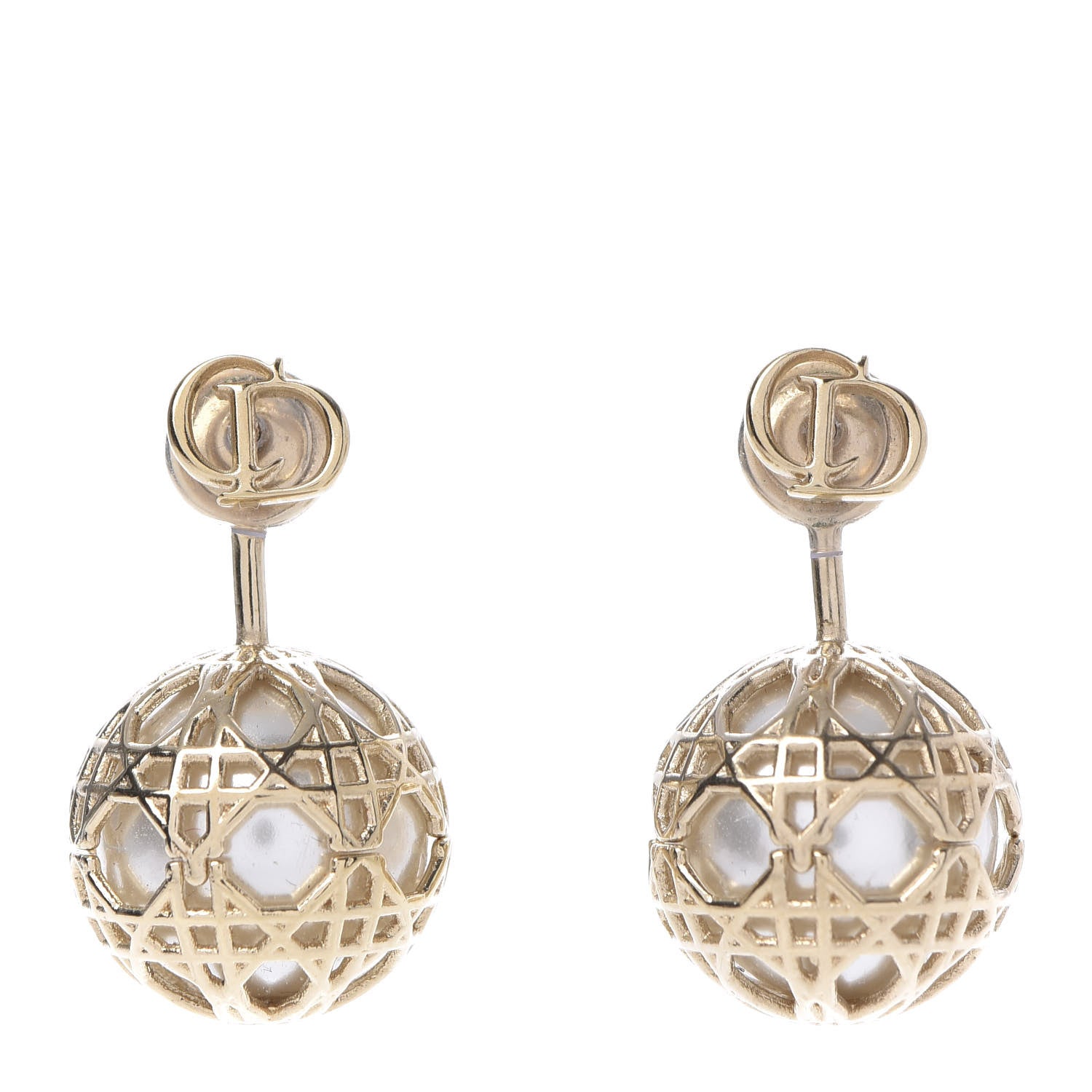 Christian Dior Pearl Secret Cannage Mise En Dior Tribales Earrings Gold 1 of 4