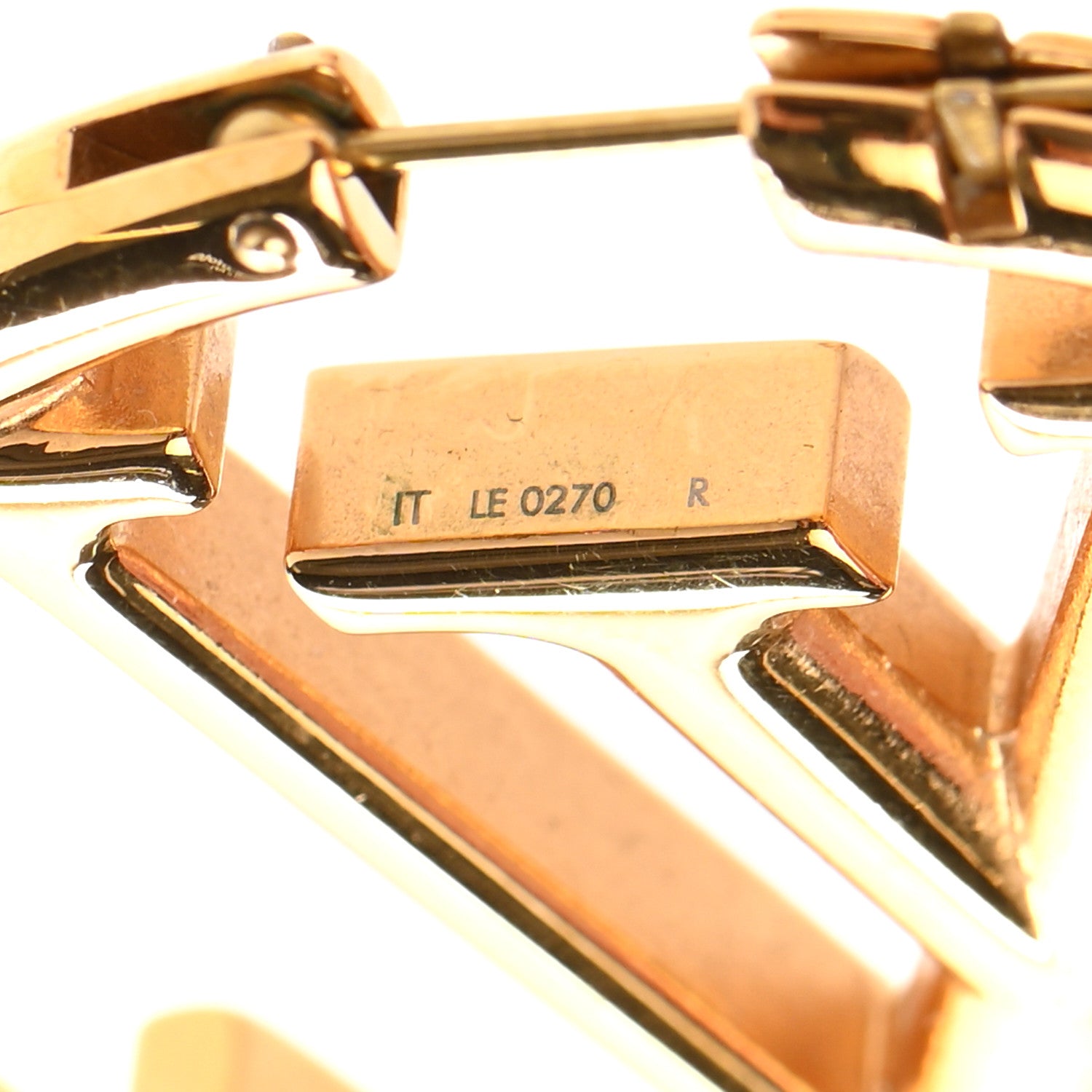 Louis Vuitton Metal Louise Hoop Earrings Gold 4 of 6