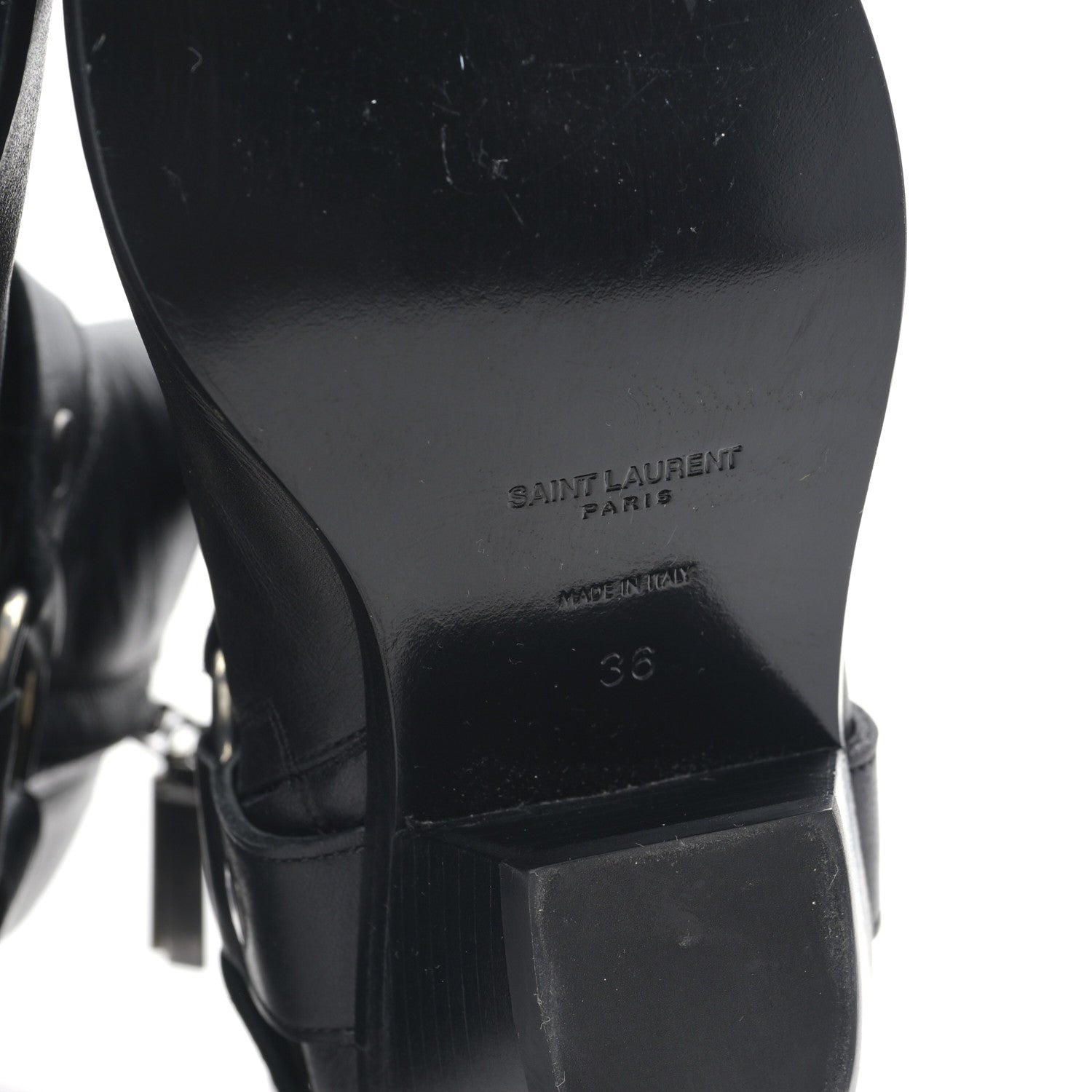 Saint Laurent Calfskin West Harness Boots 36 Black 6 of 8