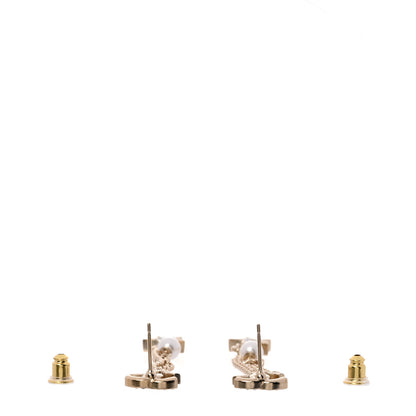 Chanel Crystal Pearl CC Star Drop Earrings Gold 3 of 5